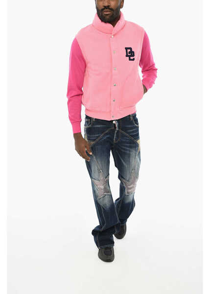 Bluze de trening DSQUARED2 Sleeveless Cotton Sweatshirt With Snap Buttons Pink Barbati (BM 19713071) 4