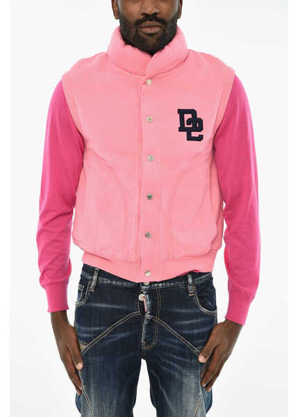 Bluze de trening DSQUARED2 Sleeveless Cotton Sweatshirt With Snap Buttons Pink Barbati (BM 19713071) 1