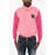 DSQUARED2 Sleeveless Cotton Sweatshirt With Snap Buttons Pink