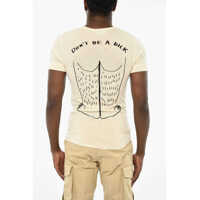 Imbracaminte pentru Barbati pagina 105 - Tricouri DSQUARED2 Virgin Wool Crew-Neck T-Shirt With Contrasting Print Beige Barbati (BM 19713089) - B-mall.ro