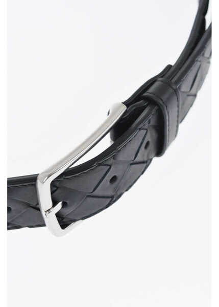 Curele Bottega Veneta Braided Leather Belt 35Mm Midnight Blue Barbati (BM 19713092) 3