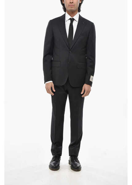 Costume CORNELIANI Cc Collection Virgin Wool 2-Buttons Suit With Belt Loops Black Barbati (BM 19713098) 1