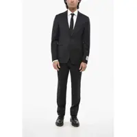 Costume Cc Collection Virgin Wool 2-Buttons Suit With Belt Loops Barbati