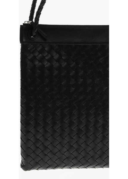 Genti de mana Bottega Veneta Braided Leather Shoulder Bag Black Barbati (BM 19713104) 3