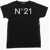 N&deg;21 Kids Cotton Beach Cover-Up Tee Dress With Printed Logo Black