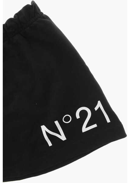 Fuste N21 Kids Brushed Cotton Skirt With Printed Logo Black Fete (BM 19713110) 2