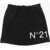 N&deg;21 Kids Brushed Cotton Skirt With Printed Logo Black