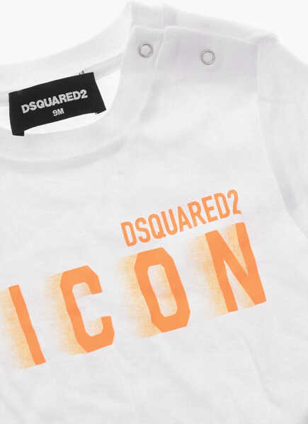 Tricouri DSQUARED2 Icon Cotton Shorts And T-Shirt Set White Baieti (BM 19713113) 3