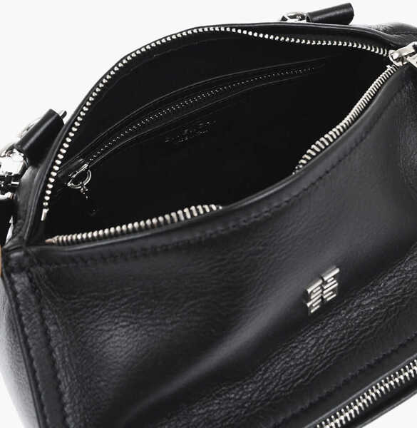 Genti de umar Givenchy Textured Leather Pandora Shoulder Bag With Silver Effect Log Black Femei (BM 19713119) 4