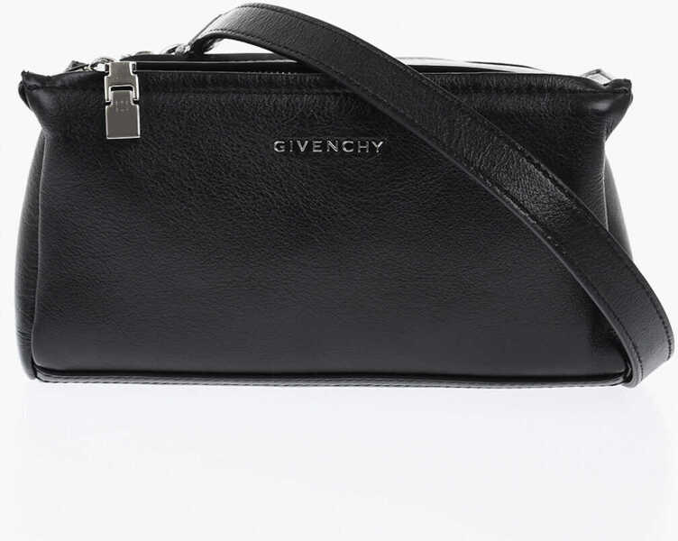 Genti de umar Givenchy Textured Leather Pandora Shoulder Bag With Silver Effect Log Black Femei (BM 19713119) 1