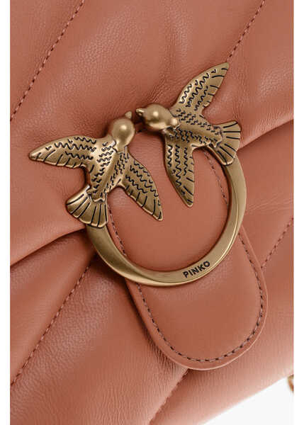 Genti de umar Pinko Leather Puff Shoulder Bag With Golden Effect Logo Orange Femei (BM 19713122) 4