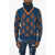 DSQUARED2 Wool Turtleneck Sweater With Contrasting Embroidery Blue