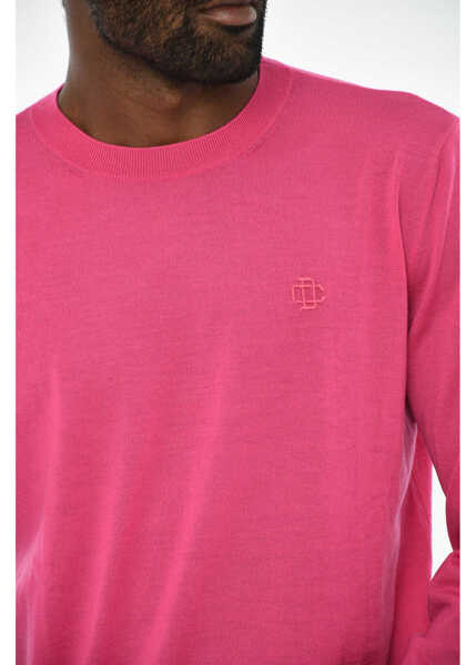 Pulovere DSQUARED2 Virgin Wool Crew-Neck Sweater With Ton On Ton Monogram Pink Barbati (BM 19713128) 3