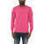 DSQUARED2 Virgin Wool Crew-Neck Sweater With Ton On Ton Monogram Pink