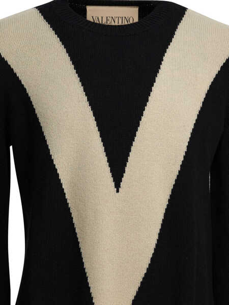 Pulovere Valentino Garavani Wool sweater with inlaid V Black Barbati (BM 19713177) 3