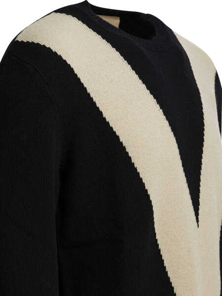 Pulovere Valentino Garavani Wool sweater with inlaid V Black Barbati (BM 19713177) 4