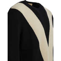 Pulovere Valentino Garavani pentru Barbati - Pulovere Valentino Garavani Wool sweater with inlaid V Black Barbati (BM 19713177) - B-mall.ro