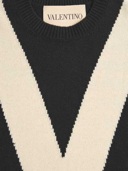 Pulovere Valentino Garavani Wool sweater with inlaid V Black Barbati (BM 19713177) 5