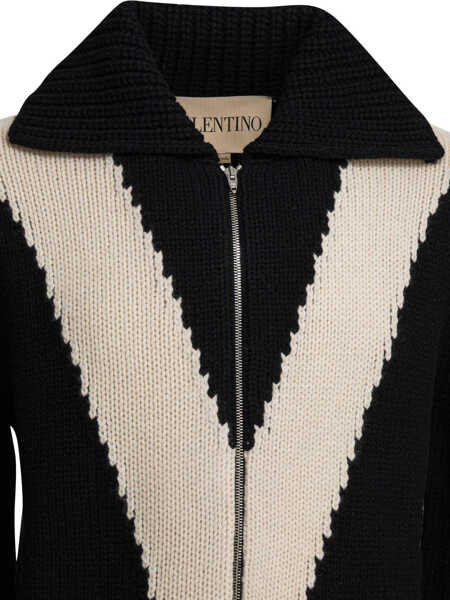 Cardigane Valentino Garavani Cardigan with inlaid V Black Barbati (BM 19713180) 3