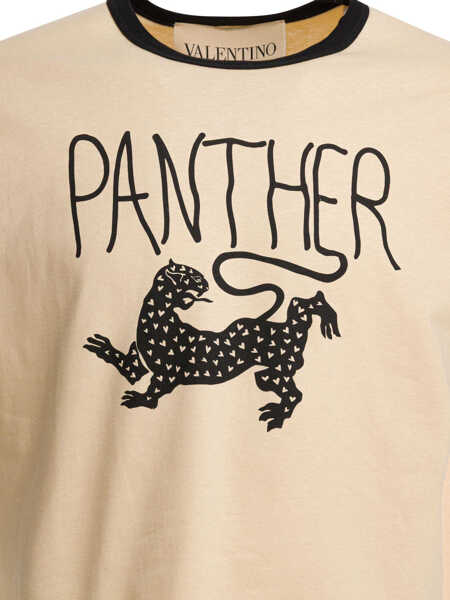 Tricouri Valentino Garavani Panther T-shirt Beige Barbati (BM 19713189) 3