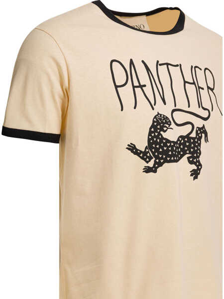 Tricouri Valentino Garavani Panther T-shirt Beige Barbati (BM 19713189) 4