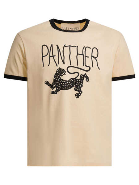 Tricouri Valentino Garavani Panther T-shirt Beige Barbati (BM 19713189) 1