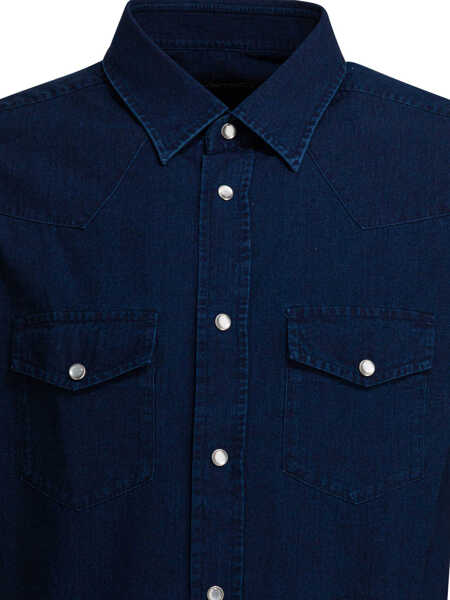 Camasi de blugi Tom Ford Western denim shirt Blue Barbati (BM 19713249) 3