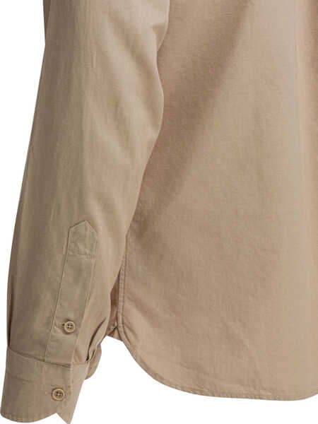 Camasi casual Tom Ford Military Linen blend shirt Beige Barbati (BM 19713252) 4