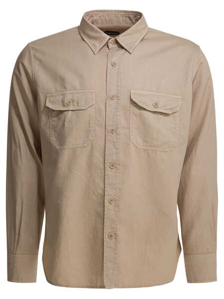 Camasi casual Tom Ford Military Linen blend shirt Beige Barbati (BM 19713252) 1