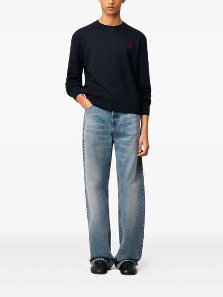 Pulovere casual AMI Paris Knitwear Blue Barbati (BM 19713258) 2