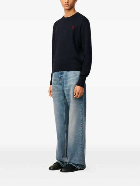 Pulovere casual AMI Paris Knitwear Blue Barbati (BM 19713258) 3