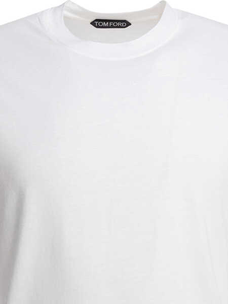 Tricouri Tom Ford Lyocell and cotton T-shirt White Barbati (BM 19713276) 3