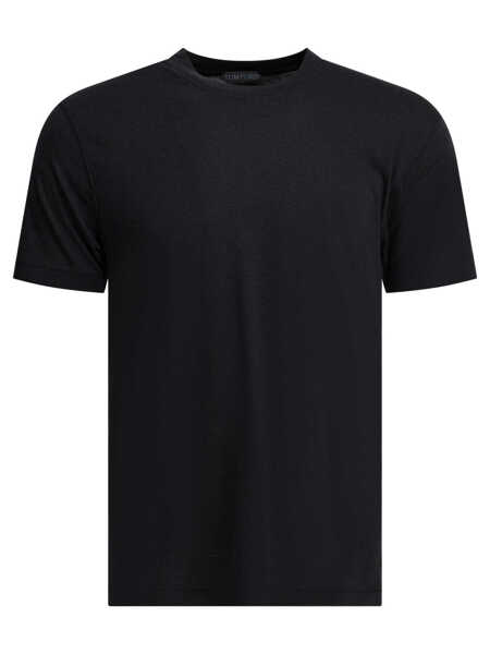 Tricouri Tom Ford Lyocell and cotton T-shirt Black Barbati (BM 19713279) 1