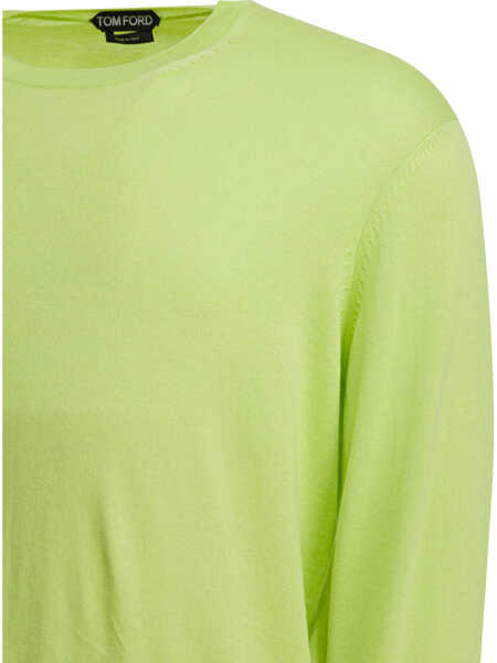 Pulovere Tom Ford Cotton crewneck sweater Green Barbati (BM 19713282) 4