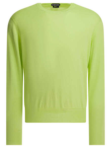 Pulovere Tom Ford Cotton crewneck sweater Green Barbati (BM 19713282) 1