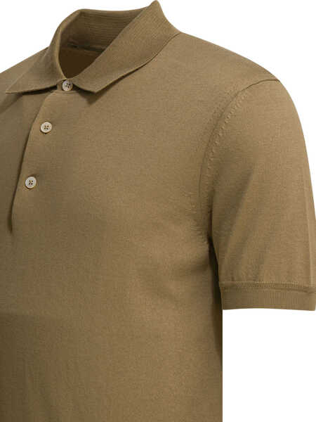 Tricouri Polo Tom Ford Cotton knit polo shirt Beige Barbati (BM 19713291) 4