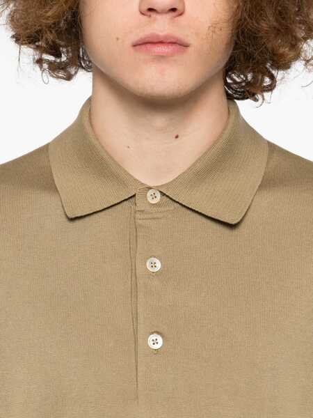 Tricouri Polo Tom Ford Cotton knit polo shirt Beige Barbati (BM 19713291) 5