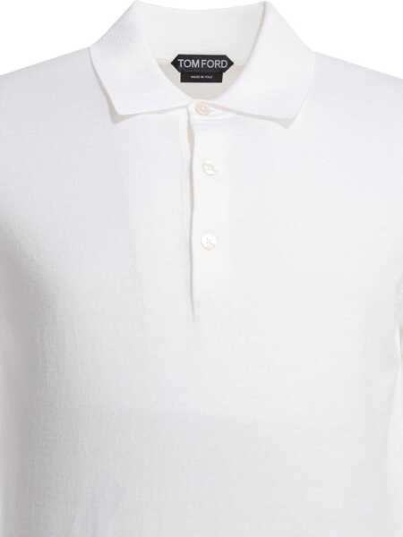 Tricouri Polo Tom Ford Cotton knit polo shirt White Barbati (BM 19713294) 3