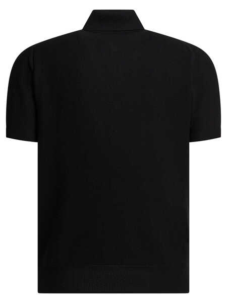 Tricouri Polo Tom Ford Silk and cotton pique polo shirt Black Barbati (BM 19713297) 2
