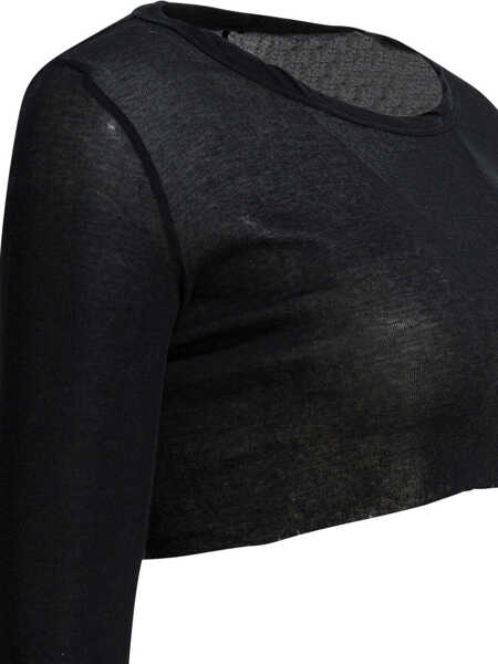 Bluze Rick Owens Long-sleeved crop top Black Femei (BM 19713342) 4