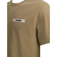 Tricouri pentru Barbati - Tricouri JACQUEMUS Gros Grain T-shirt Beige Barbati (BM 19713429) - B-mall.ro