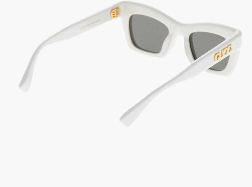 Ochelari de soare Gucci Solid Color Sunglasses With Golden Logo White Femei (BM 19713482) 3