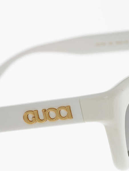 Ochelari de soare Gucci Solid Color Sunglasses With Golden Logo White Femei (BM 19713482) 4