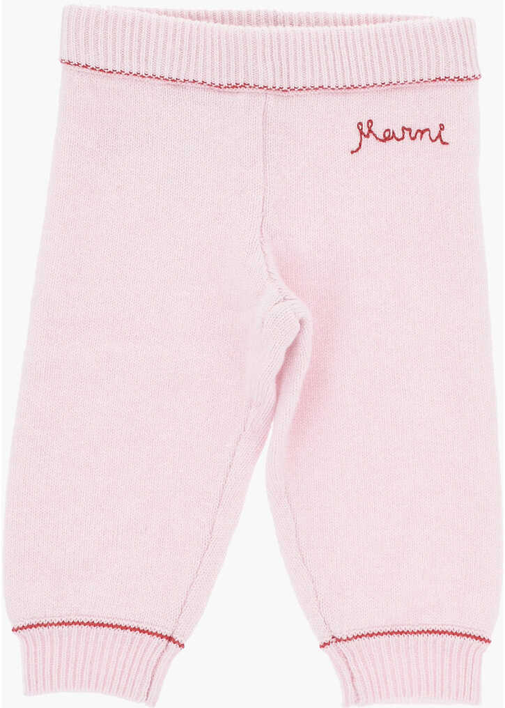 Pantaloni casual Marni Wool And Cashmere Pants With Embroidered Logo Pink Baieti (BM 19713485) 1