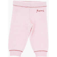 Pantaloni casual Wool And Cashmere Pants With Embroidered Logo Baieti