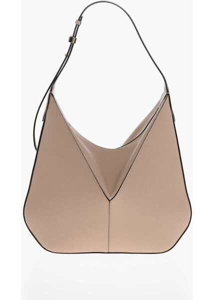 Genti de umar VALEXTRA Textured Leather Shoulder Bag With Zipped Closure Pink Femei (BM 19713494) 1