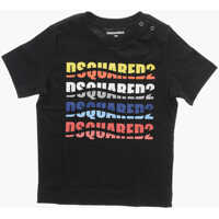 Tricouri Crew Neck T-Shirt With Multicolor Logo Print Baieti