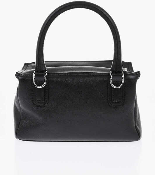 Genti de umar Givenchy Textured Leather Pandora Shoulder Bag With Silver Effect Log Black Femei (BM 19713506) 2