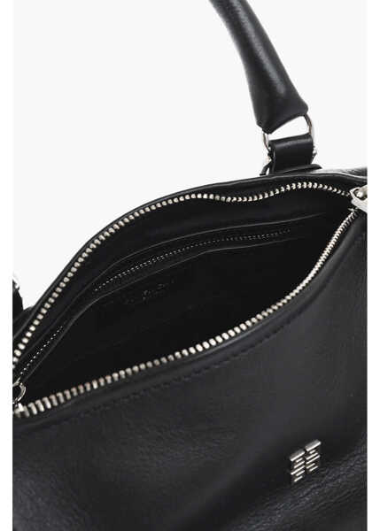 Genti de umar Givenchy Textured Leather Pandora Shoulder Bag With Silver Effect Log Black Femei (BM 19713506) 4