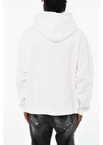 Bluze de trening DSQUARED2 Cotton Hoodie With Zip Closure White Barbati (BM 19713512) 2